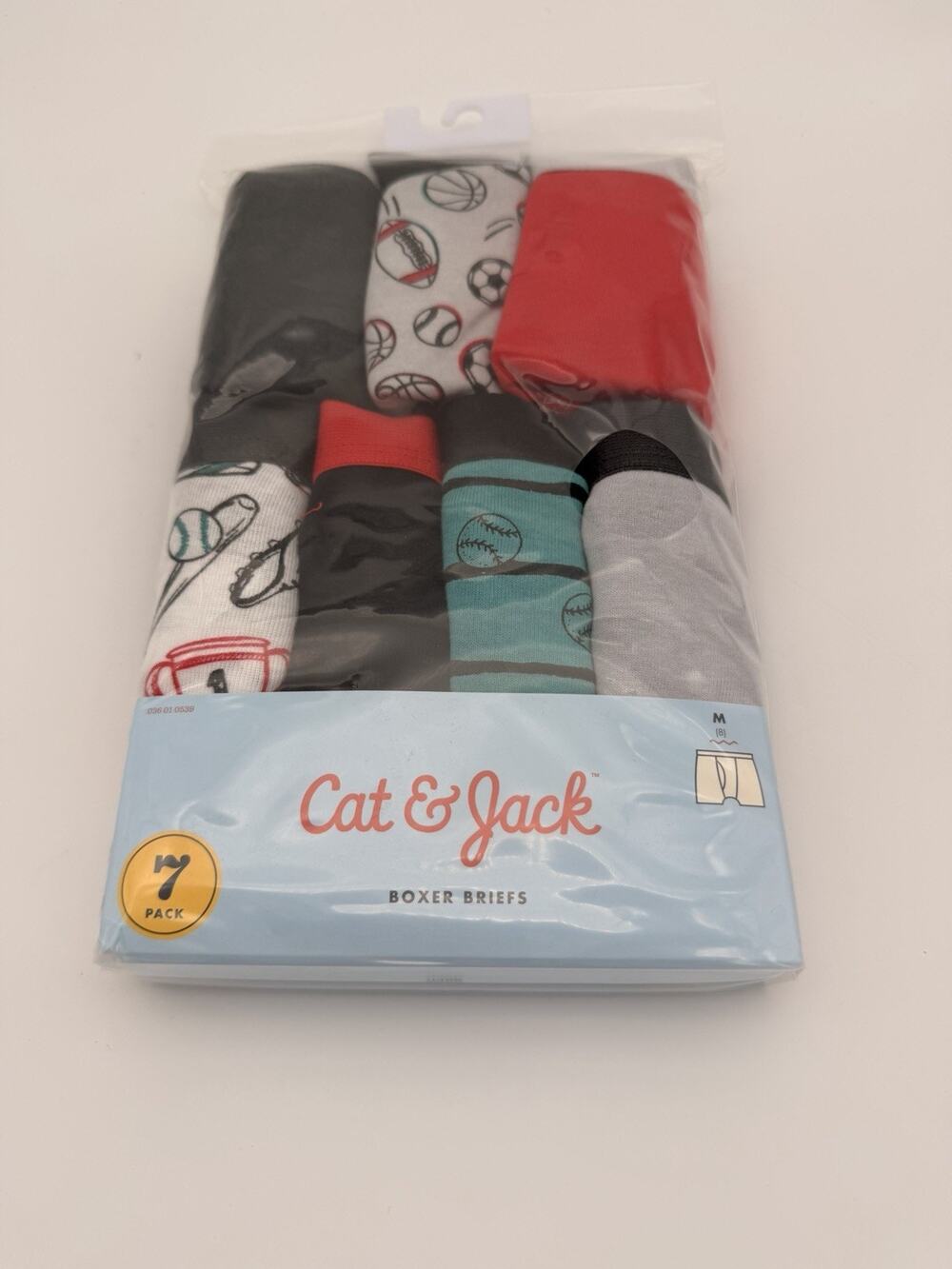 Cat & Jack Boys Boxer Briefs 7 Pack Sports Print Size M 8 Cotton NWT